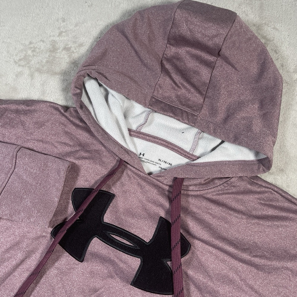 Under Armour‎ ColdGear Loose Women's XL Fleece Plush Chenille Logo Hoodie Purple